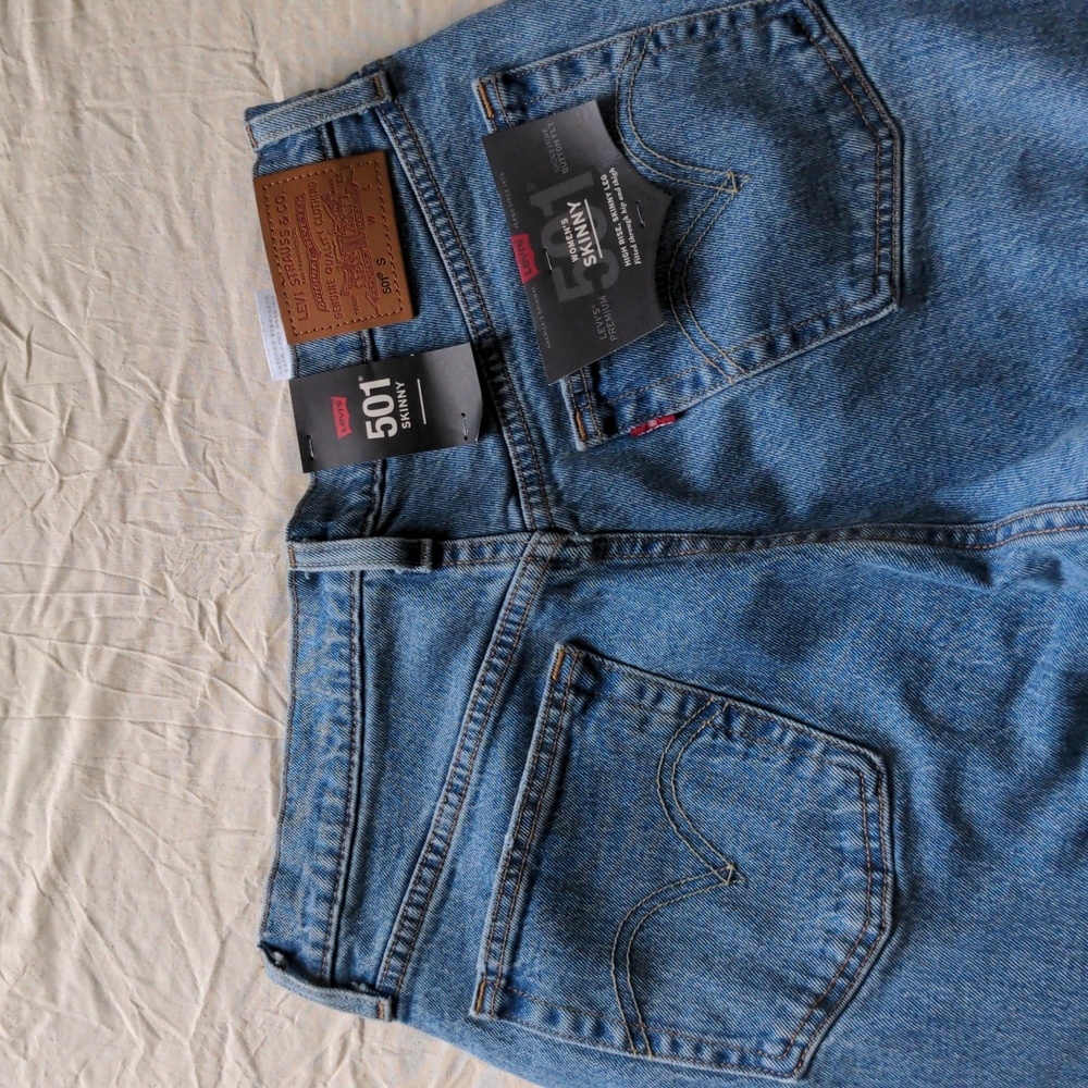 NWT Levi's 501 Skinny Jeans Nibbed Hem